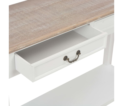 Mesa consola de madera blanco 110x35x80 cm