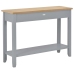 Mesa consola de madera gris 110x35x80 cm