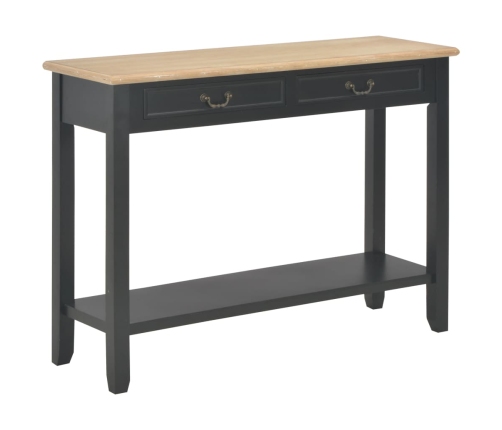 Mesa consola de madera negro 110x35x80 cm