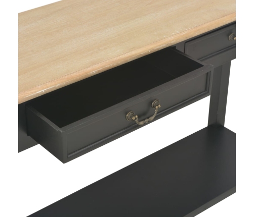 Mesa consola de madera negro 110x35x80 cm