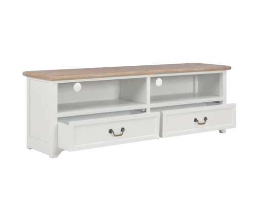 Mueble para TV de madera blanco 120x30x40 cm