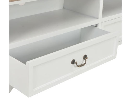 Mueble para TV de madera blanco 120x30x40 cm