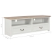 Mueble para TV de madera blanco 120x30x40 cm