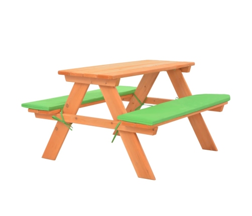 Mesa de pícnic para niños con bancos madera abeto 89x79x50 cm