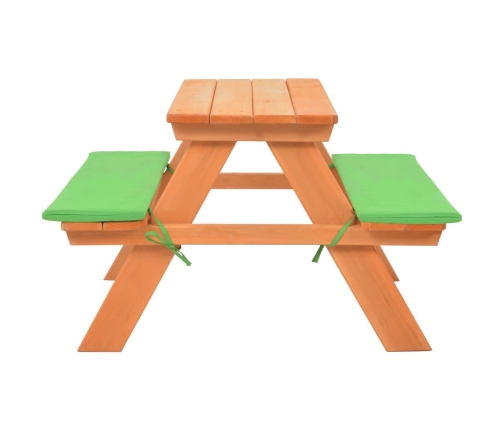 Mesa de pícnic para niños con bancos madera abeto 89x79x50 cm