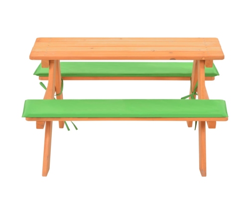 Mesa de pícnic para niños con bancos madera abeto 89x79x50 cm