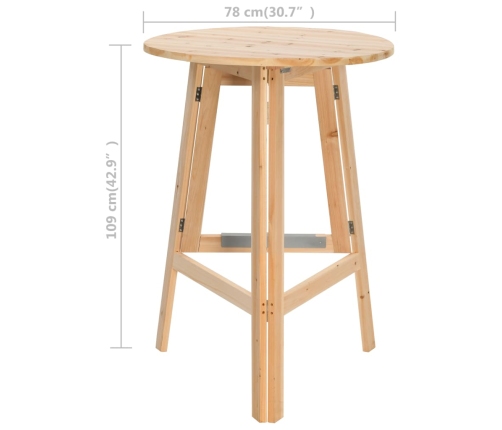 Mesa de bar plegable de madera de abeto 78 cm