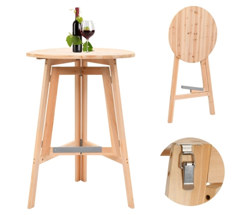 Mesa de bar plegable de madera de abeto 78 cm