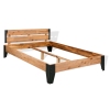 Estructura de cama de madera maciza de acacia acero 152x203 cm