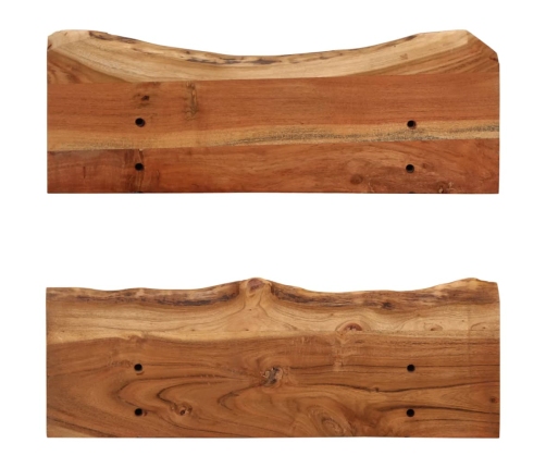 Estantes de pared 2 uds madera maciza de acacia 60x20x18 cm