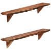 Estantes de pared 2 uds madera maciza de acacia 90x20x18 cm