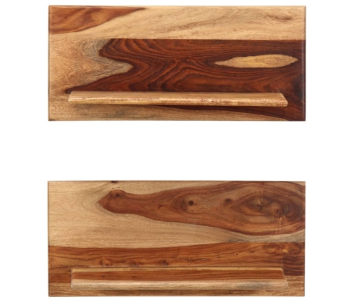 Estantes de pared 2 uds madera maciza de sheesham 58x26x20 cm