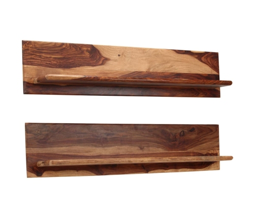 Estantes de pared 2 uds madera maciza de sheesham 118x26x20 cm