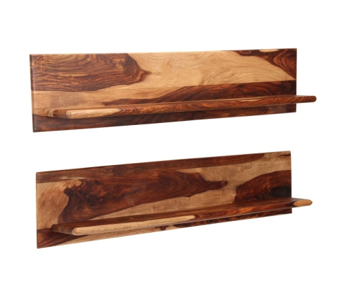 Estantes de pared 2 uds madera maciza de sheesham 118x26x20 cm