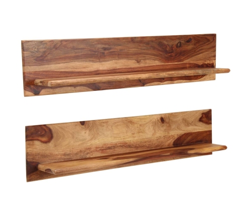 Estantes de pared 2 uds madera maciza de sheesham 118x26x20 cm