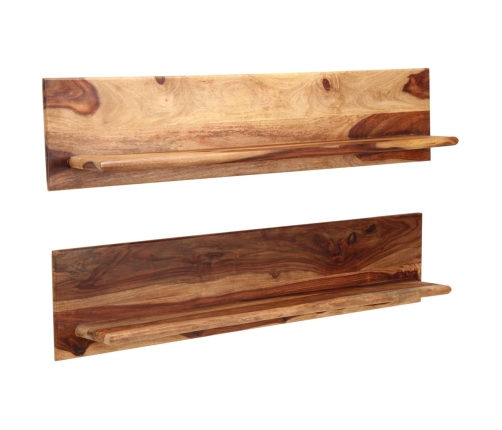 Estantes de pared 2 uds madera maciza de sheesham 118x26x20 cm