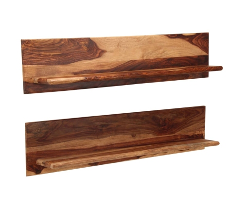 Estantes de pared 2 uds madera maciza de sheesham 118x26x20 cm