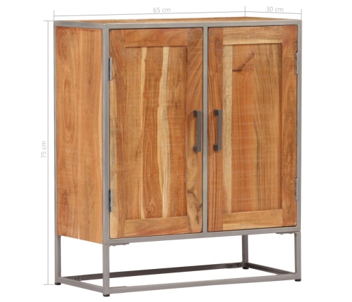 Aparador de madera maciza de acacia 65x30x75 cm