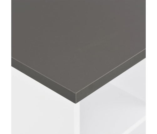 Mesa alta de cocina blanco y gris antracita 60x60x110 cm