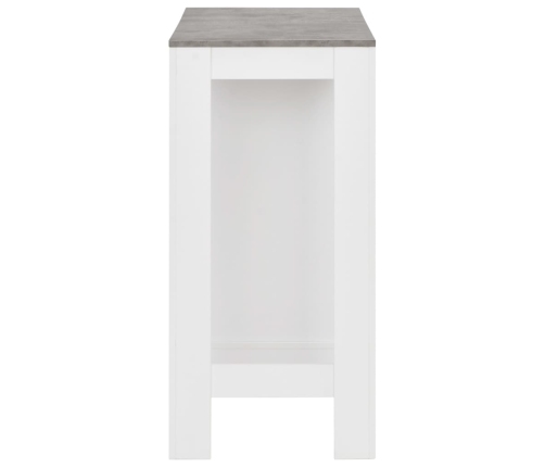 Mesa alta de cocina con estantería blanca 110x50x103 cm