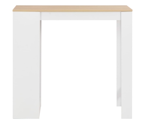 Mesa alta de cocina con estantería blanca 110x50x103 cm