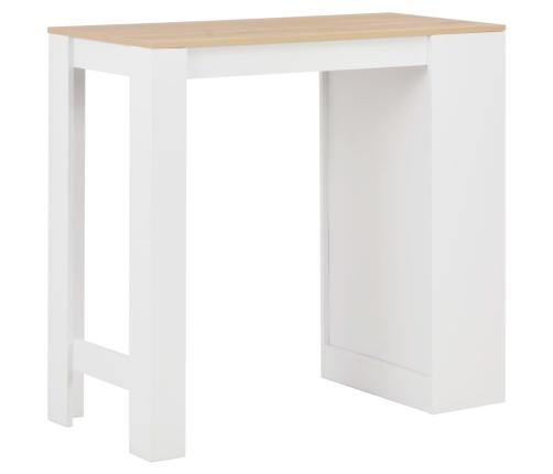 Mesa alta de cocina con estantería blanca 110x50x103 cm