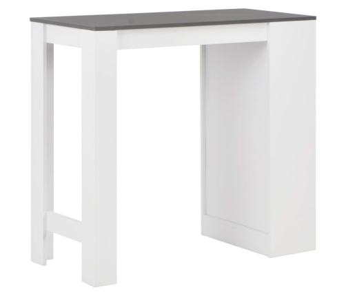 Mesa alta de cocina con estantería blanca 110x50x103 cm