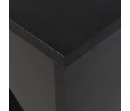 Mesa de bar con estantería móvil negro 138x39x110 cm