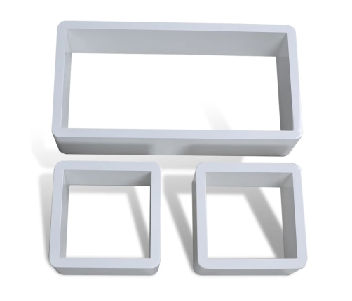 vidaXL Estanterías de cubos para pared 6 unidades blanco