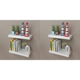 Estantes de pared 4 unidades blanco 40 cm