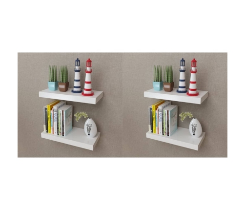 vidaXL Estantes de pared 4 unidades blanco 40 cm