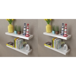 Estantes de pared 4 unidades blanco 60 cm