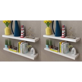 Estantes de pared 4 unidades blanco 80 cm