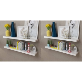 Estantes de pared 4 unidades blanco 100 cm