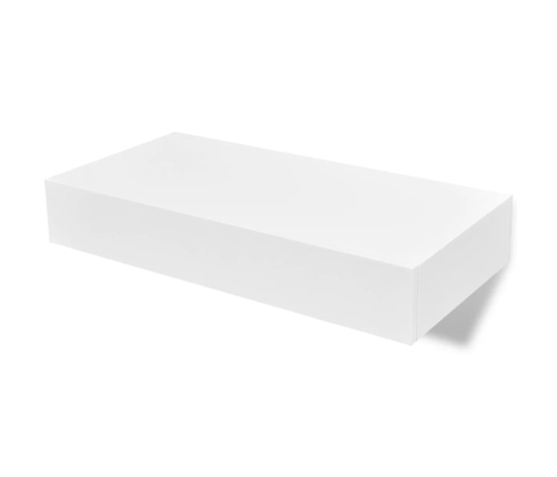 Estantes de pared flotantes con cajones 2 uds blanco 48 cm