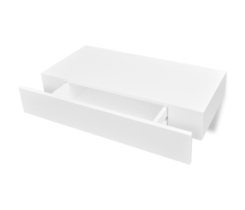 Estantes de pared flotantes con cajones 2 uds blanco 48 cm