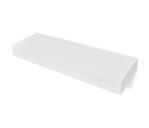 Estantes de pared flotantes con cajones 2 uds blanco 80 cm