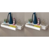 Estantes de pared flotantes con cajones 2 uds blanco 80 cm