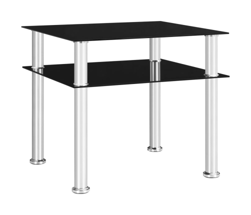 Mesa auxiliar vidrio templado negra 45x50x45 cm