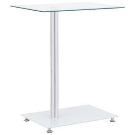 Mesa auxiliar en U vidrio templado transparente 45x30x58 cm