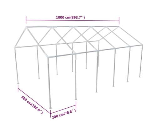 Estructura de carpa de fiesta para jardín de acero 10x5 m