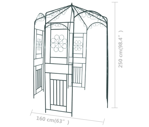 Arco de jardín 250 cm verde oscuro