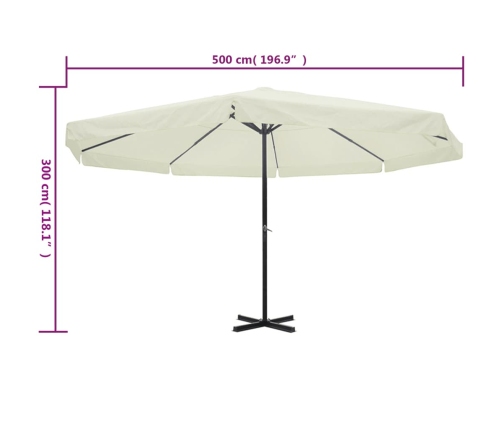 Sombrilla aluminio blanco 500 cm