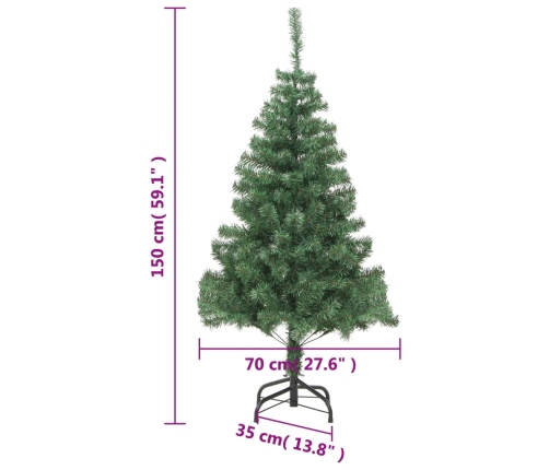 Árbol de Navidad artificial con soporte 150 ramas 380 cm