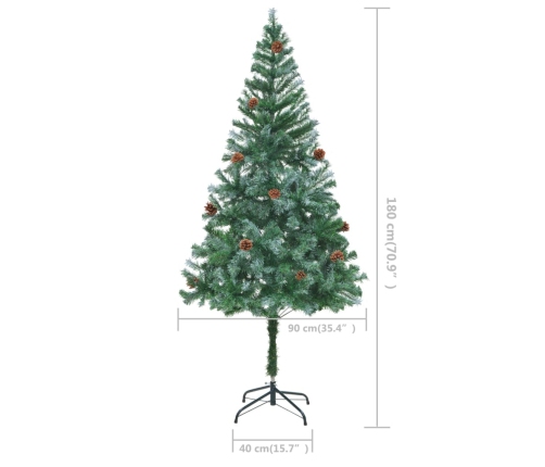 Árbol de Navidad glaseado con piñas 180 cm