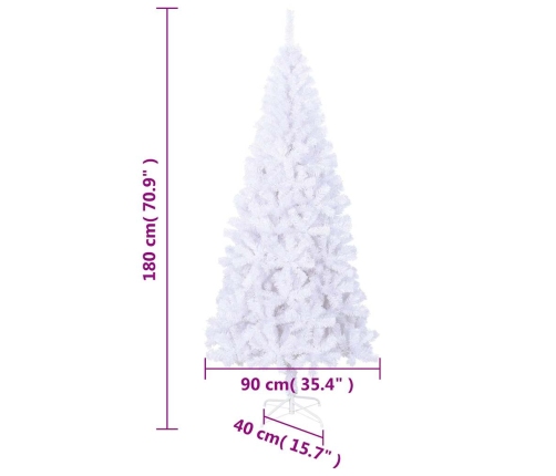 Árbol de Navidad artificial con soporte 620 ramas 180 cm