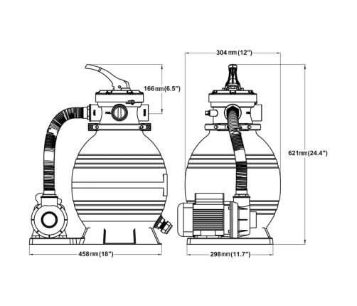 Bomba filtro de arena 400 W 11000 l/h