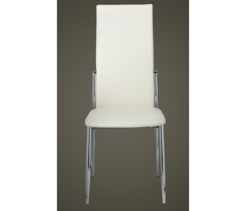 Sillas de comedor 6 uds cuero sintético blanco