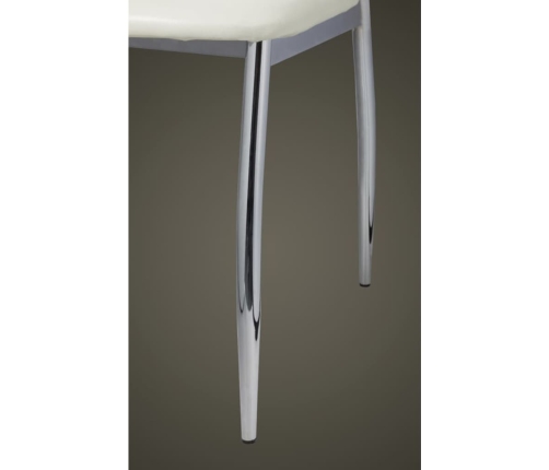 Sillas de comedor 6 uds cuero sintético blanco