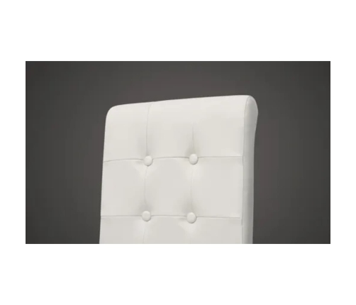 Sillas de comedor 2 unidades cuero sintético blanco